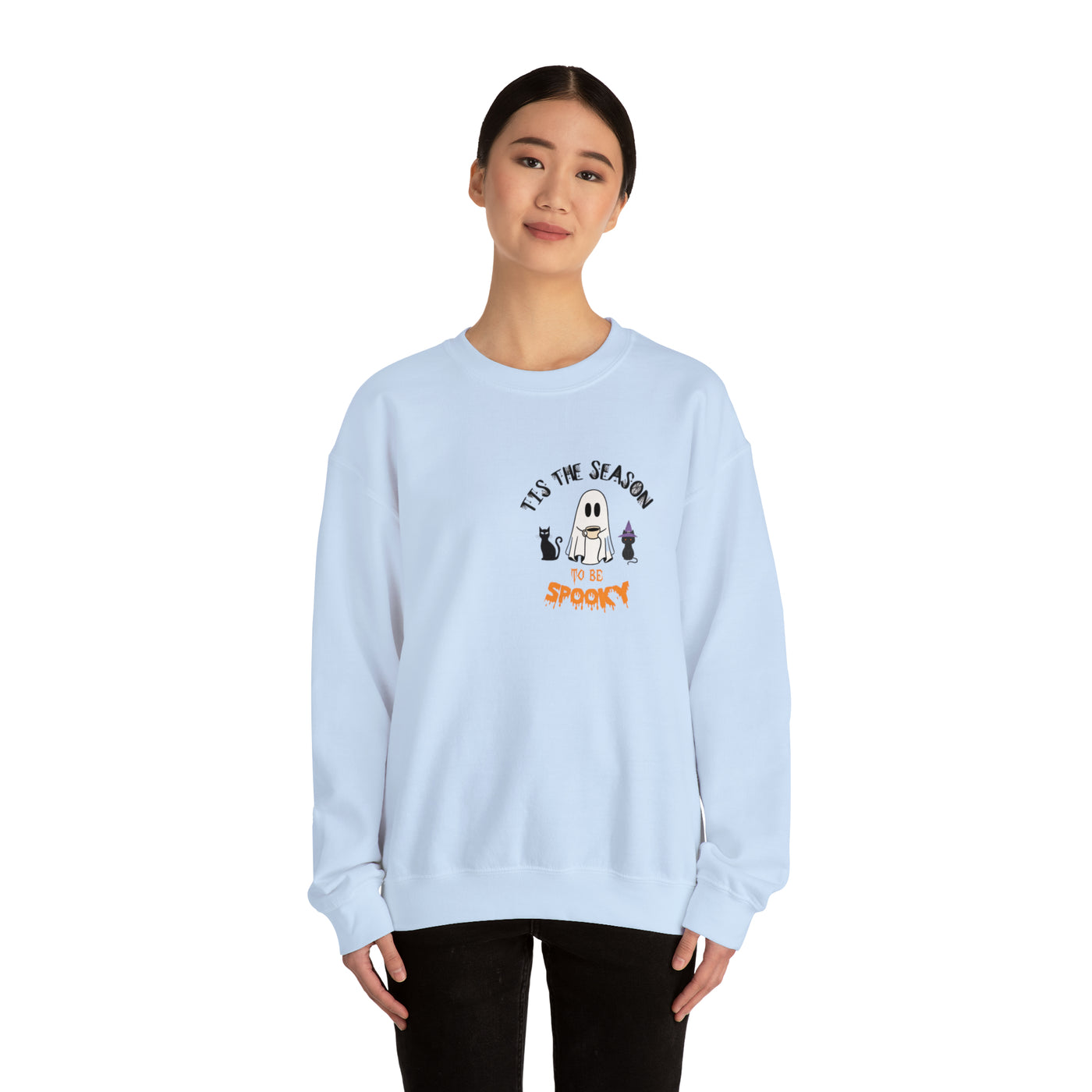 Unisex Cute Spooky Coffee Sweatshirt – Perfect for Fall, Halloween, and Coffee Lovers!