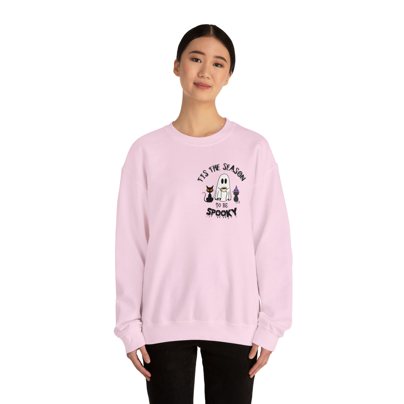 Unisex Cute Spooky Coffee Sweatshirt – Perfect for Fall, Halloween, and Coffee Lovers!