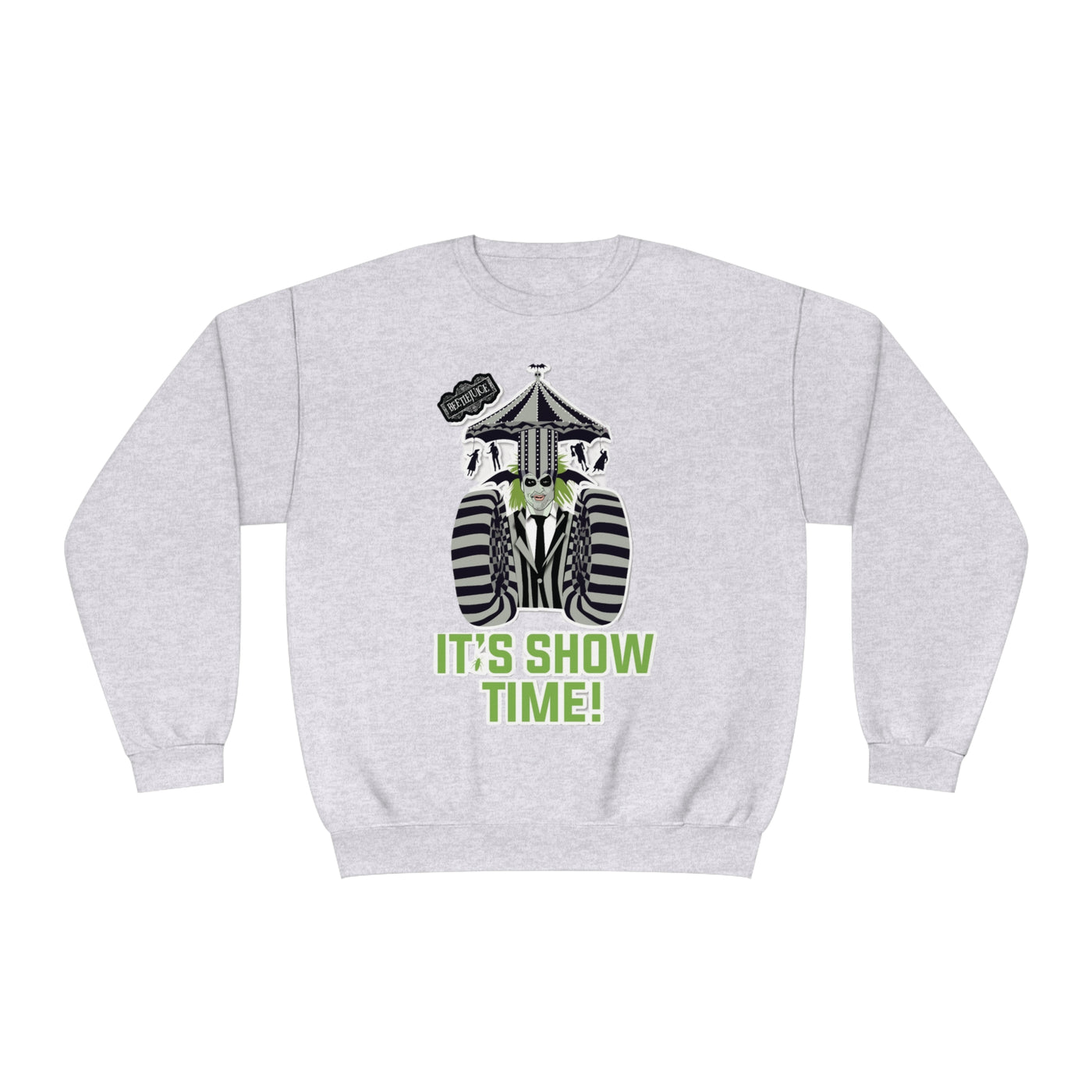 Unisex NuBlend® Crewneck Sweatshirt,Unleash Your Unique Style: Custom BeetleJuice Sweatshirt for a Spook-tacular Halloween,Halloween Party Sweatshirt, Halloween Gift, Fall Sweatshirt,Fall Gift