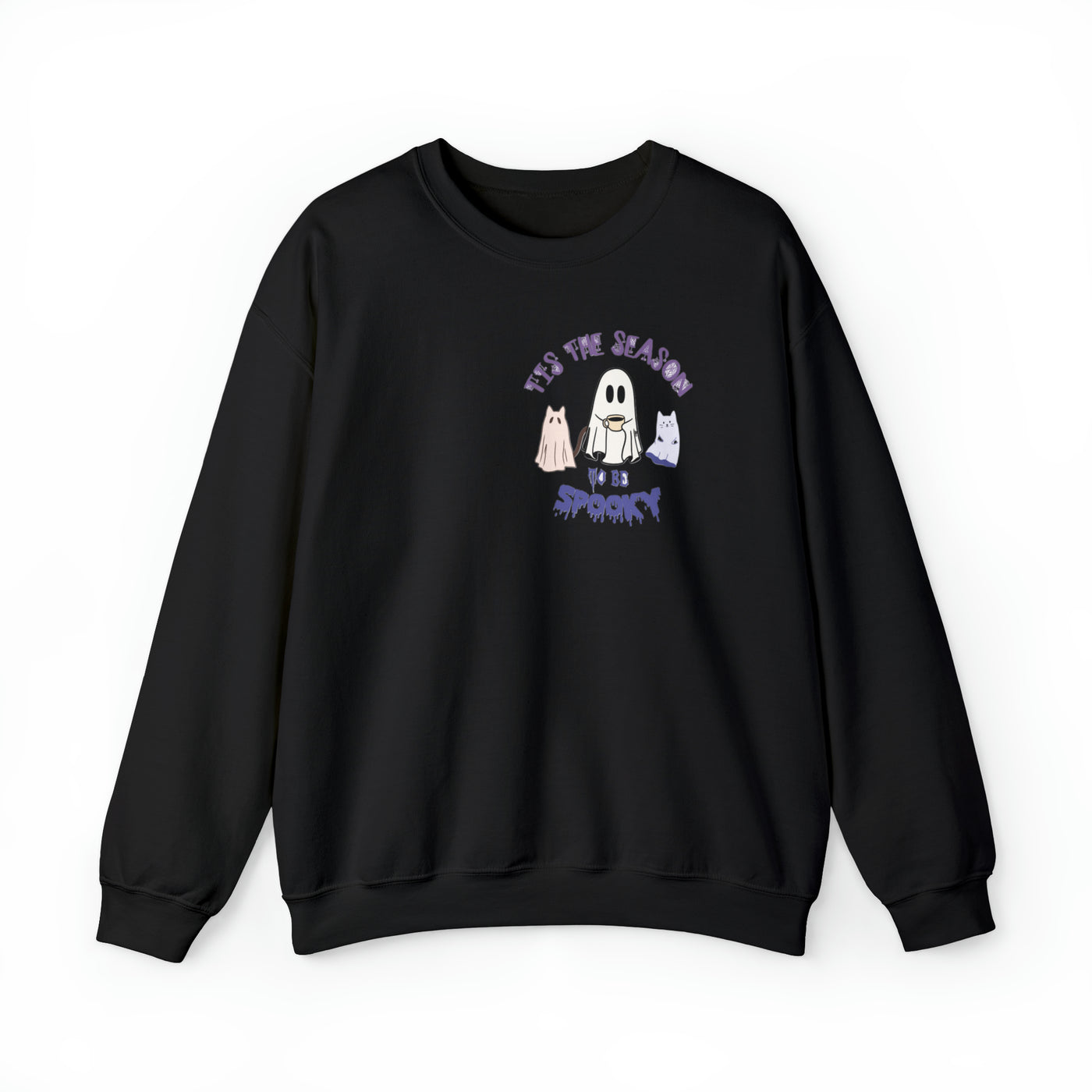 Unisex Cute Spooky Coffee Sweatshirt – Perfect for Fall, Halloween, and Coffee Lovers!