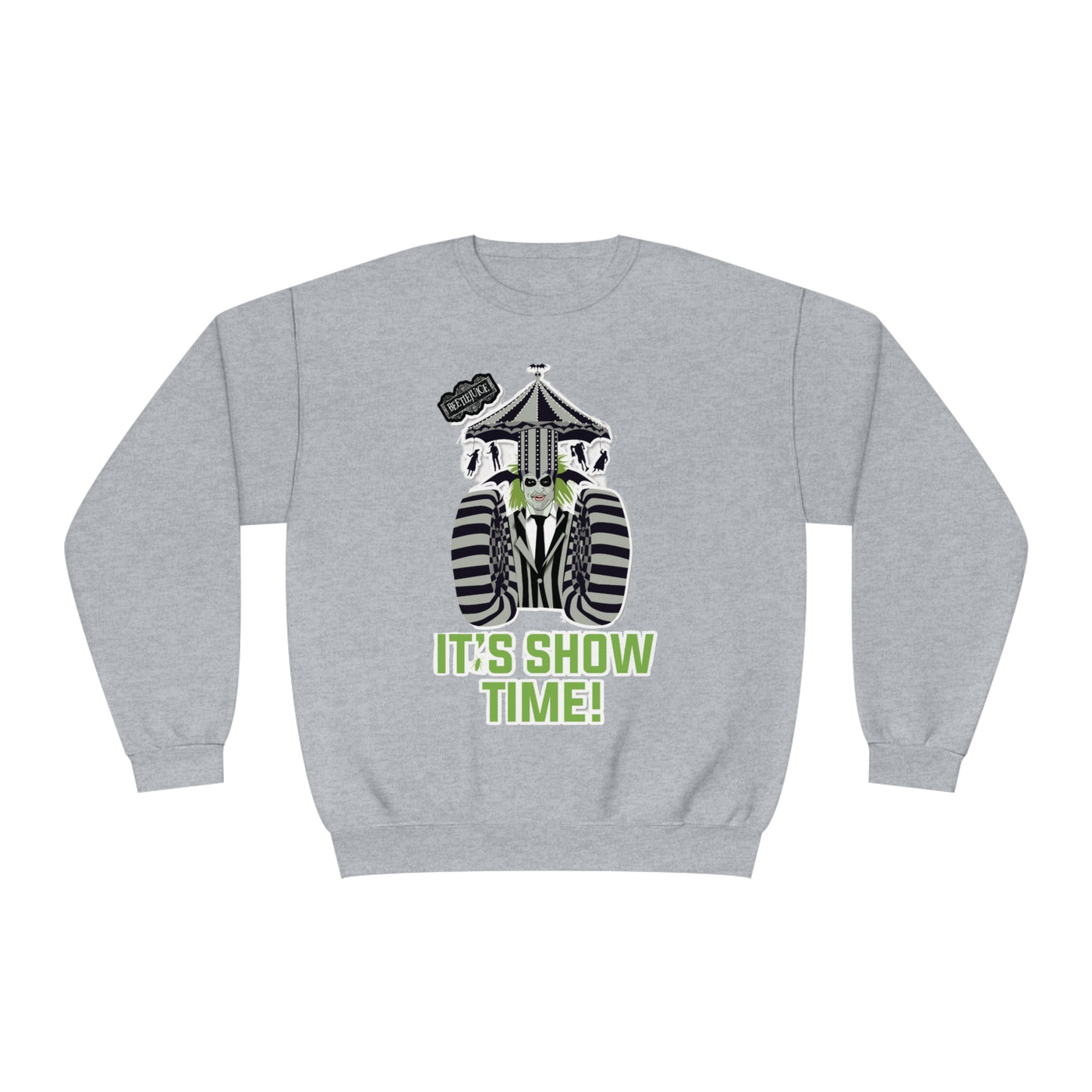 Unisex NuBlend® Crewneck Sweatshirt,Unleash Your Unique Style: Custom BeetleJuice Sweatshirt for a Spook-tacular Halloween,Halloween Party Sweatshirt, Halloween Gift, Fall Sweatshirt,Fall Gift