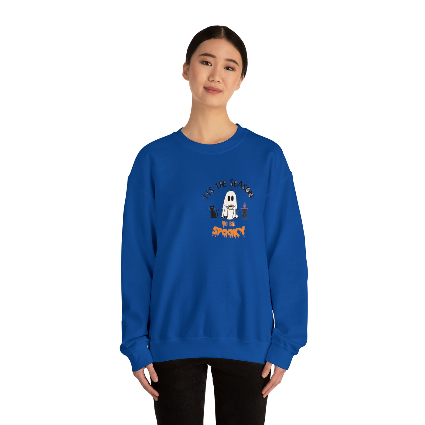 Unisex Cute Spooky Coffee Sweatshirt – Perfect for Fall, Halloween, and Coffee Lovers!