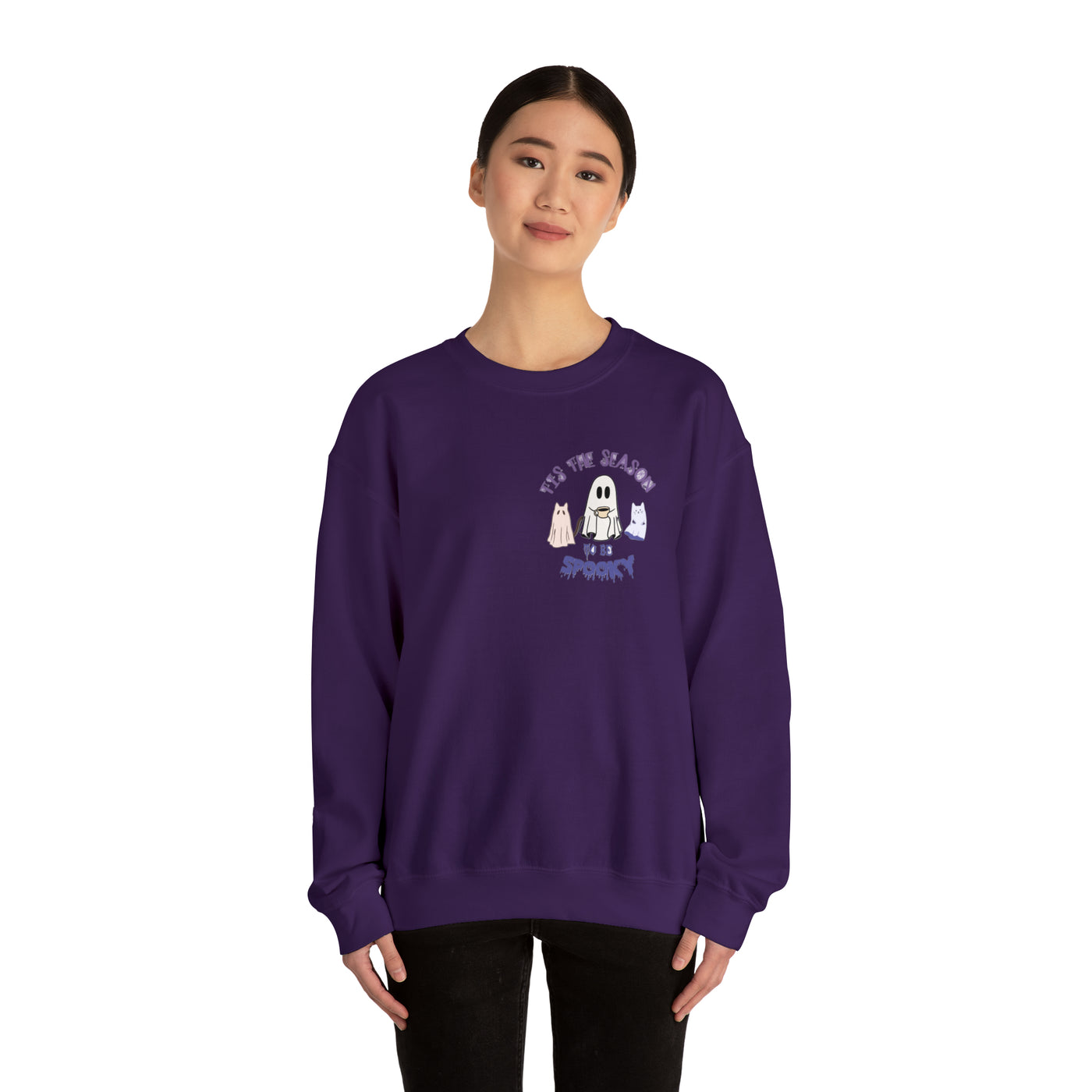 Unisex Cute Spooky Coffee Sweatshirt – Perfect for Fall, Halloween, and Coffee Lovers!