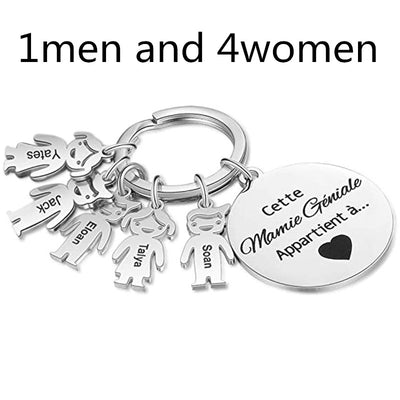 Stainless Steel Boy And Girl Keychain