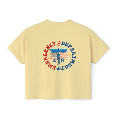 Women's Boxy Tee| Emergency Department 4th Of July Shirt, Limited Independence Day Tee Top