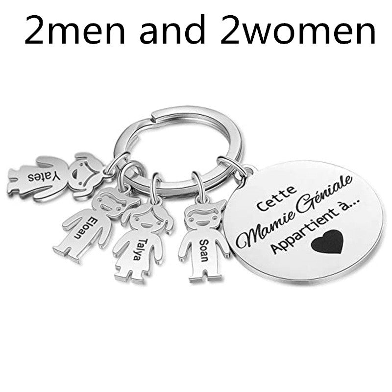 Stainless Steel Boy And Girl Keychain