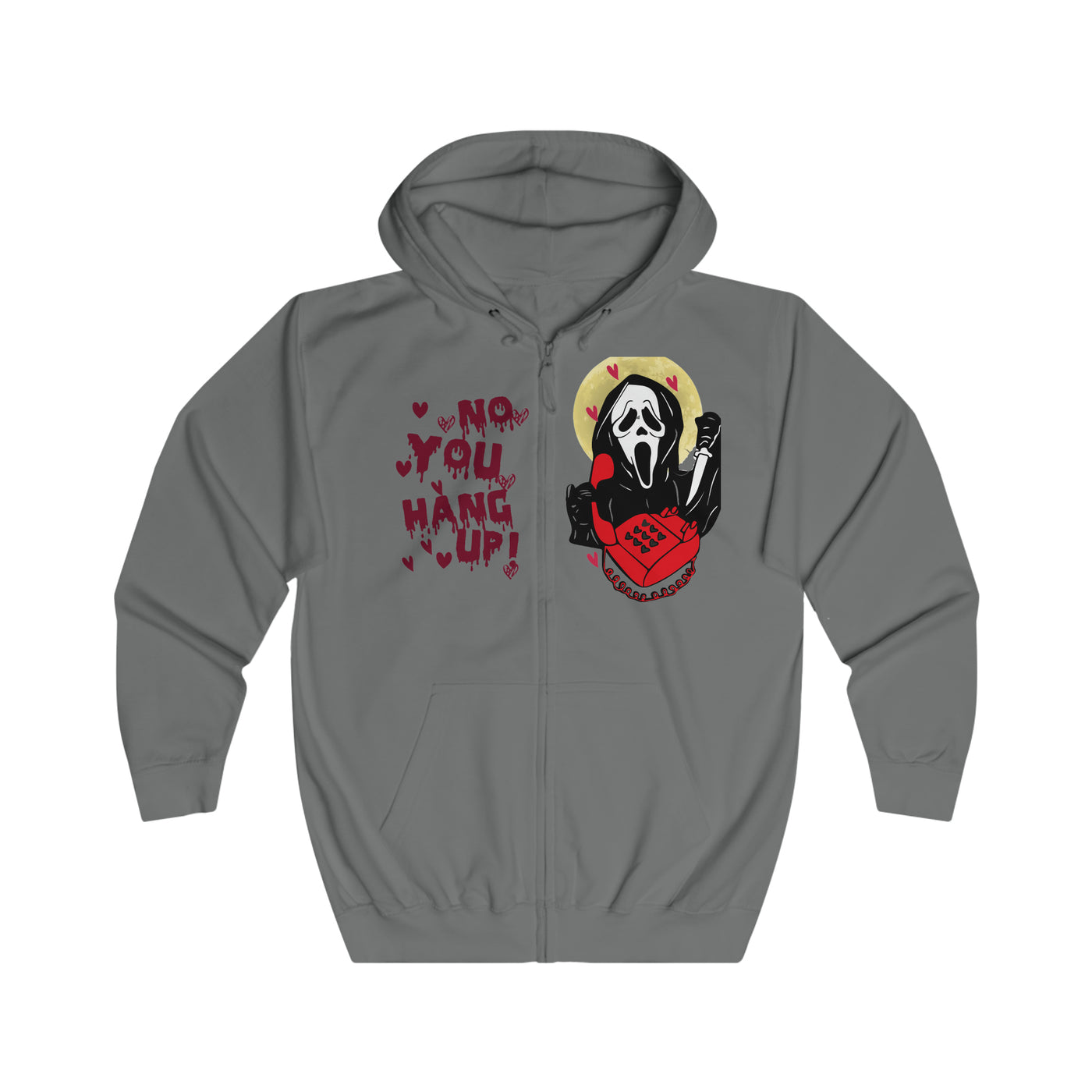 Scream Halloween Hoodie – Funny ‘No, You Hang Up’ Couples Sweatshirt, Perfect for Trick or Treat!