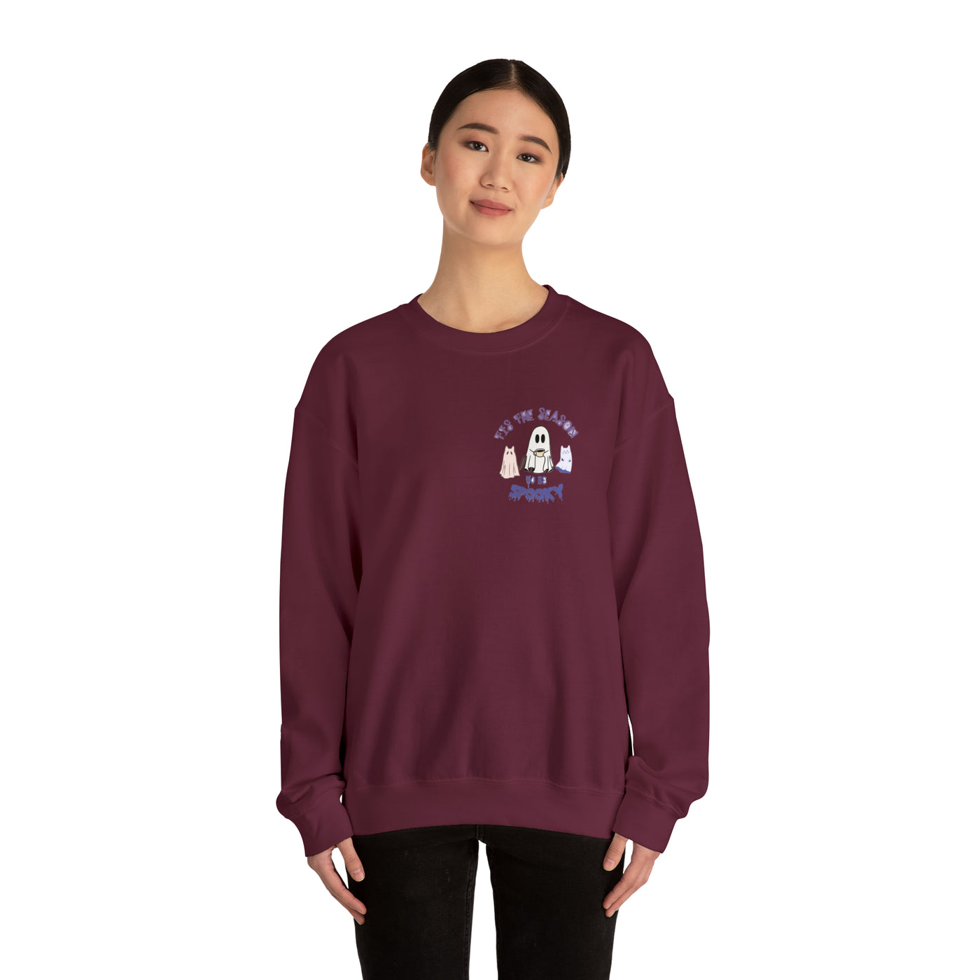 Unisex Cute Spooky Coffee Sweatshirt – Perfect for Fall, Halloween, and Coffee Lovers!