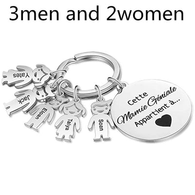 Stainless Steel Boy And Girl Keychain