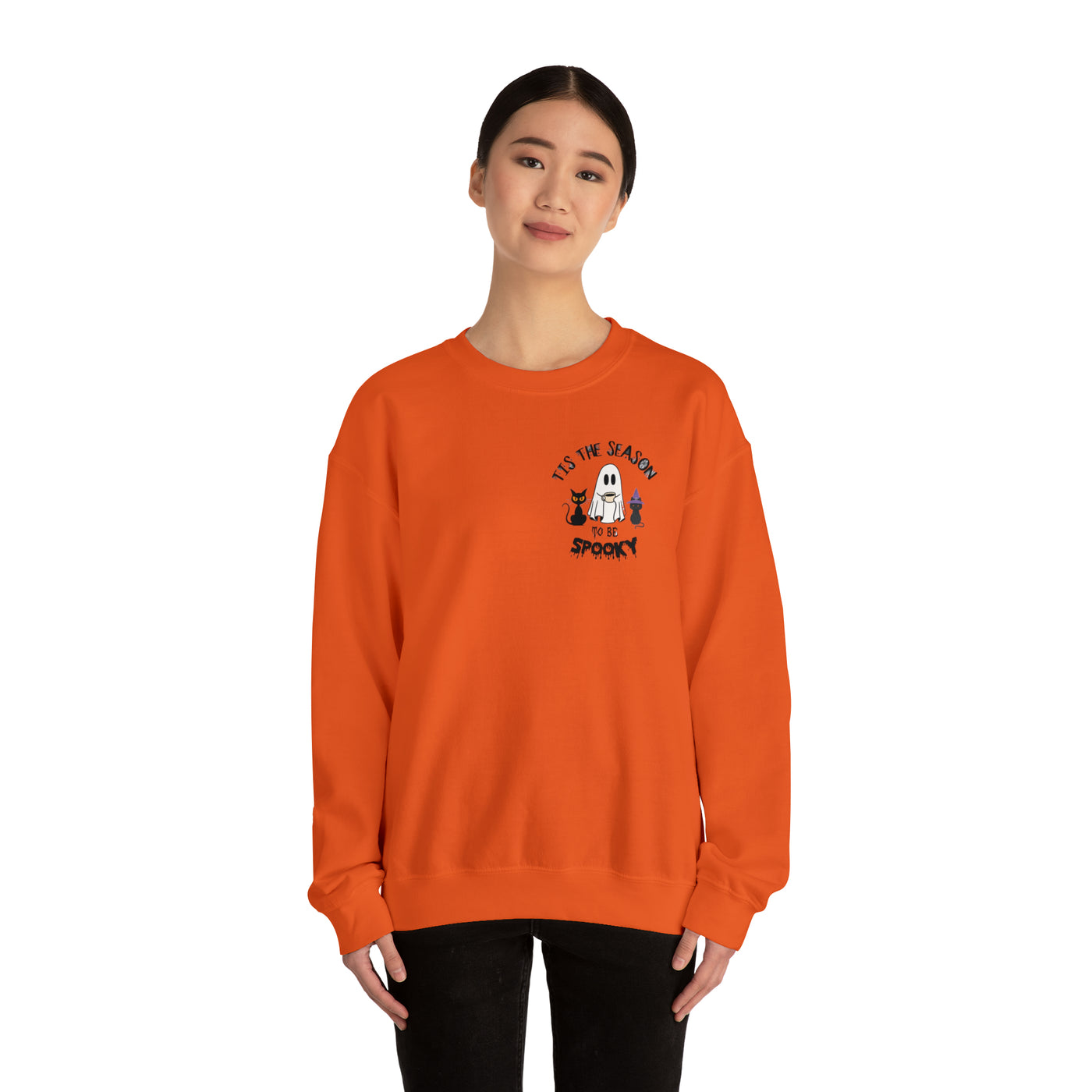 Unisex Cute Spooky Coffee Sweatshirt – Perfect for Fall, Halloween, and Coffee Lovers!