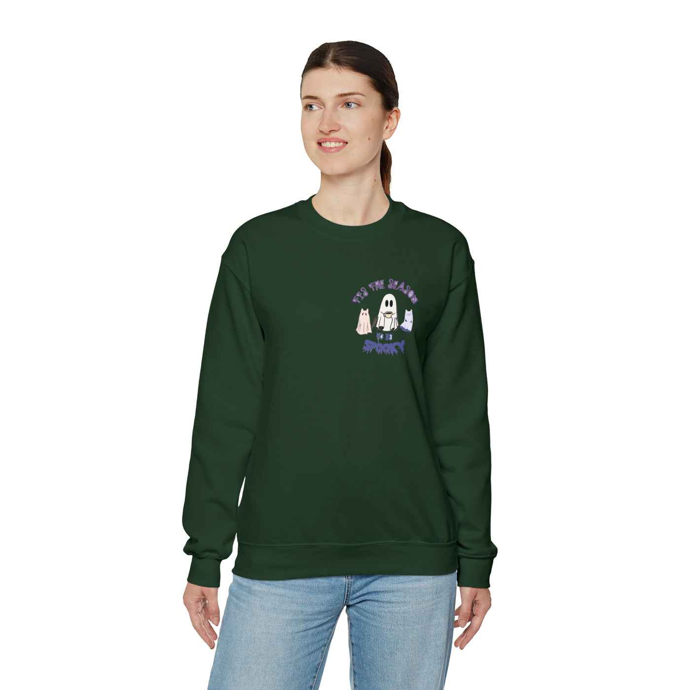 Unisex Cute Spooky Coffee Sweatshirt – Perfect for Fall, Halloween, and Coffee Lovers!