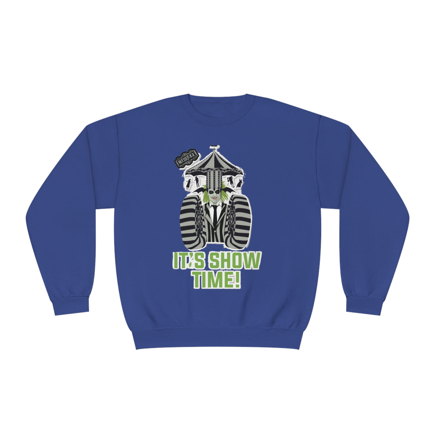 Unisex NuBlend® Crewneck Sweatshirt,Unleash Your Unique Style: Custom BeetleJuice Sweatshirt for a Spook-tacular Halloween,Halloween Party Sweatshirt, Halloween Gift, Fall Sweatshirt,Fall Gift