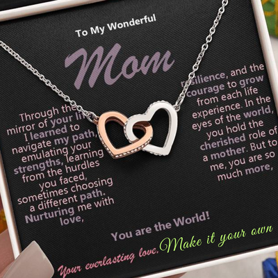 Personalized Interlocking Heart Necklace – Meaningful Jewelry Gift for Mom’s Birthday or Mother’s Day!