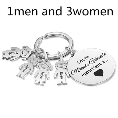 Stainless Steel Boy And Girl Keychain