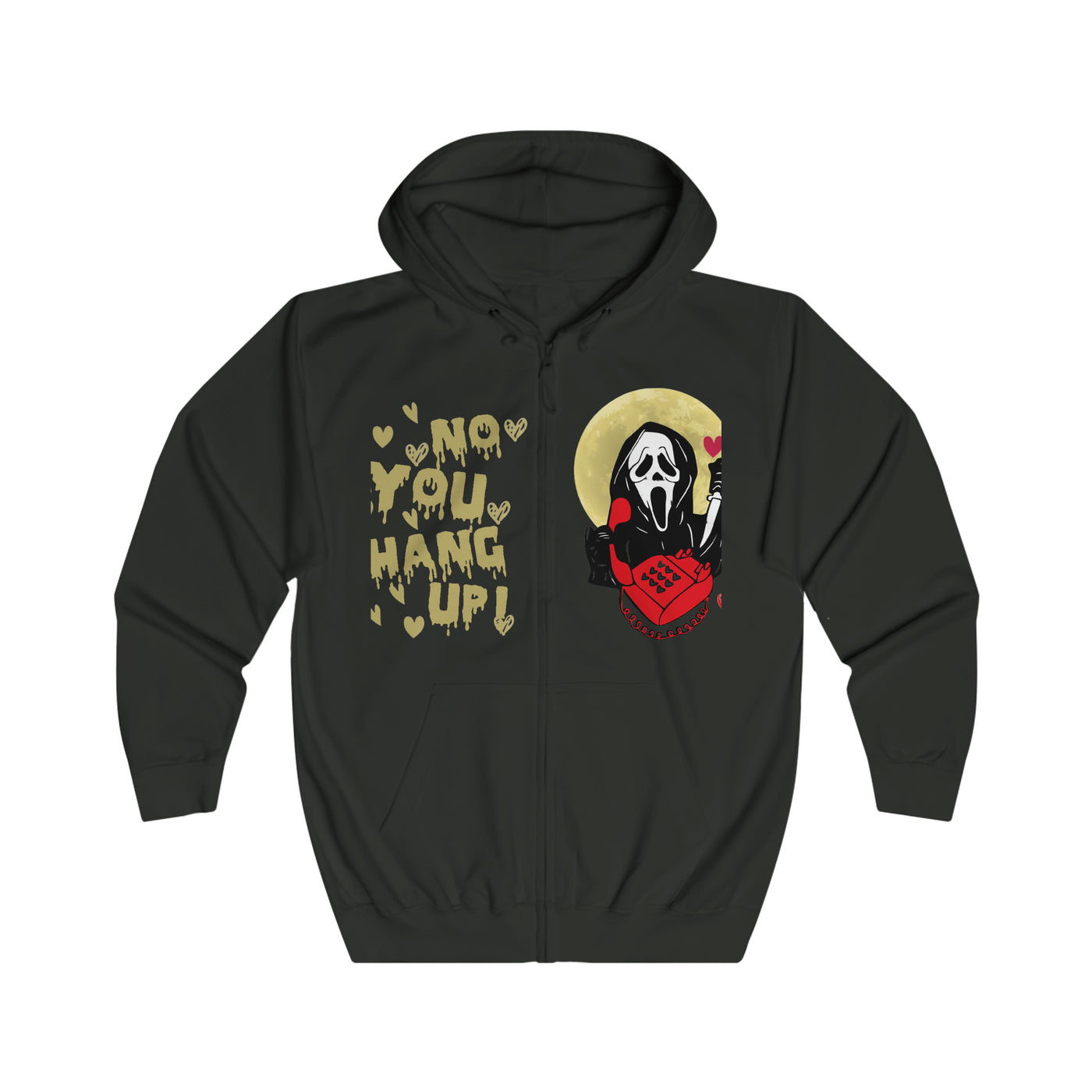 Scream Halloween Hoodie – Funny ‘No, You Hang Up’ Couples Sweatshirt, Perfect for Trick or Treat!