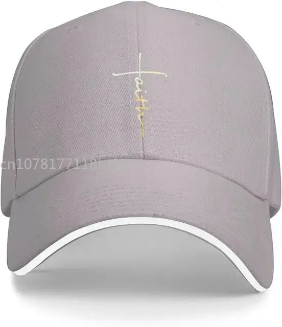 Faith Cross Black Baseball Cap – Christian Men’s Adjustable Trucker Hat, Cowboy Style, Summer Sun Dad Hat