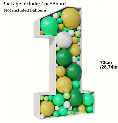 DIY Mosaic Balloon Number 1 Frame – 28.74” Tall Pre-Cut Foam Board for First Birthday Backdrop Decor