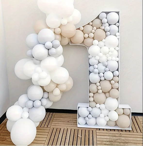 DIY Mosaic Balloon Number 1 Frame – 28.74” Tall Pre-Cut Foam Board for First Birthday Backdrop Decor