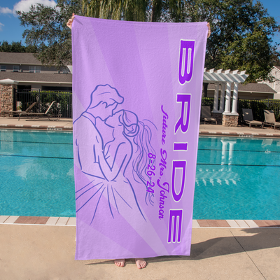 Personalized Bride Beach Towel – Perfect Bridal Shower or Bachelorette Gift for the Future Mrs!