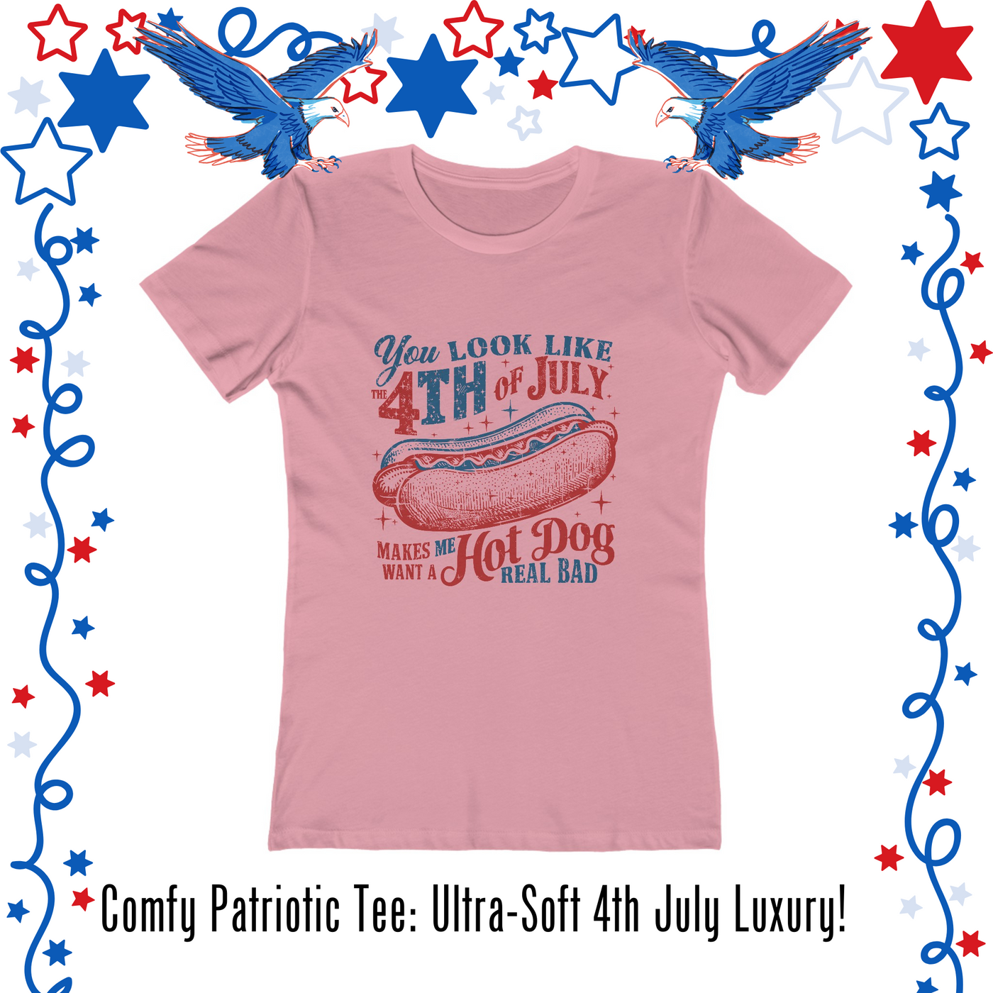 Boyfriend Tee – Casual Chic with Funny 4th of July Graphic, Get a Bang from This Festive Shirt