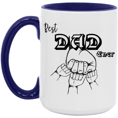 15oz Best Dad Ever Accent Mug – Personalized Father’s Day Gift, Family Mug, Perfect for Dad