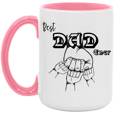 15oz Best Dad Ever Accent Mug – Personalized Father’s Day Gift, Family Mug, Perfect for Dad