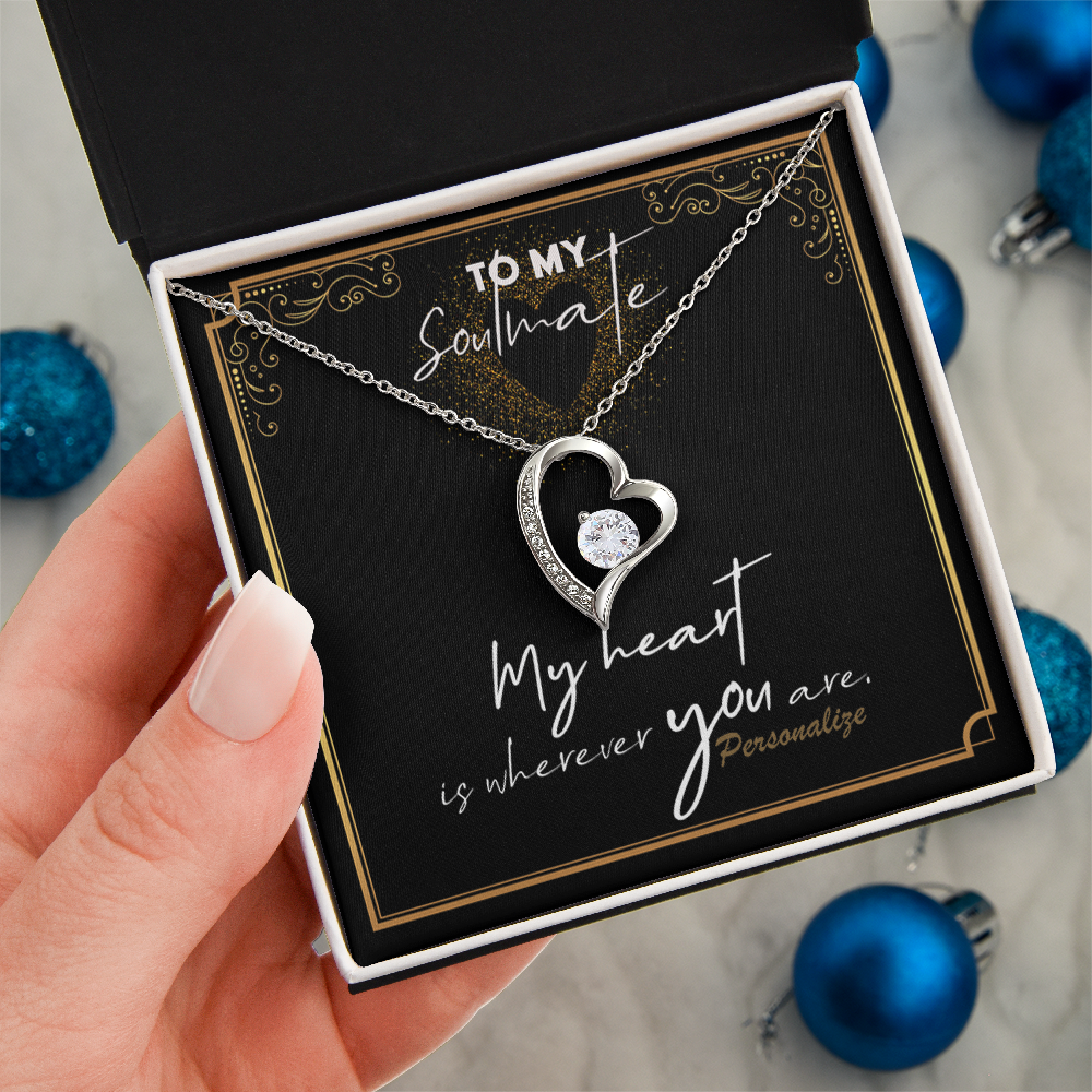 Forever Love Necklace – 14K White Gold Finish, Timeless Gift for Soulmate, Wife, Anniversary, or Christmas