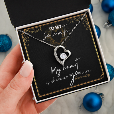 Forever Love Necklace – 14K White Gold Finish, Timeless Gift for Soulmate, Wife, Anniversary, or Christmas