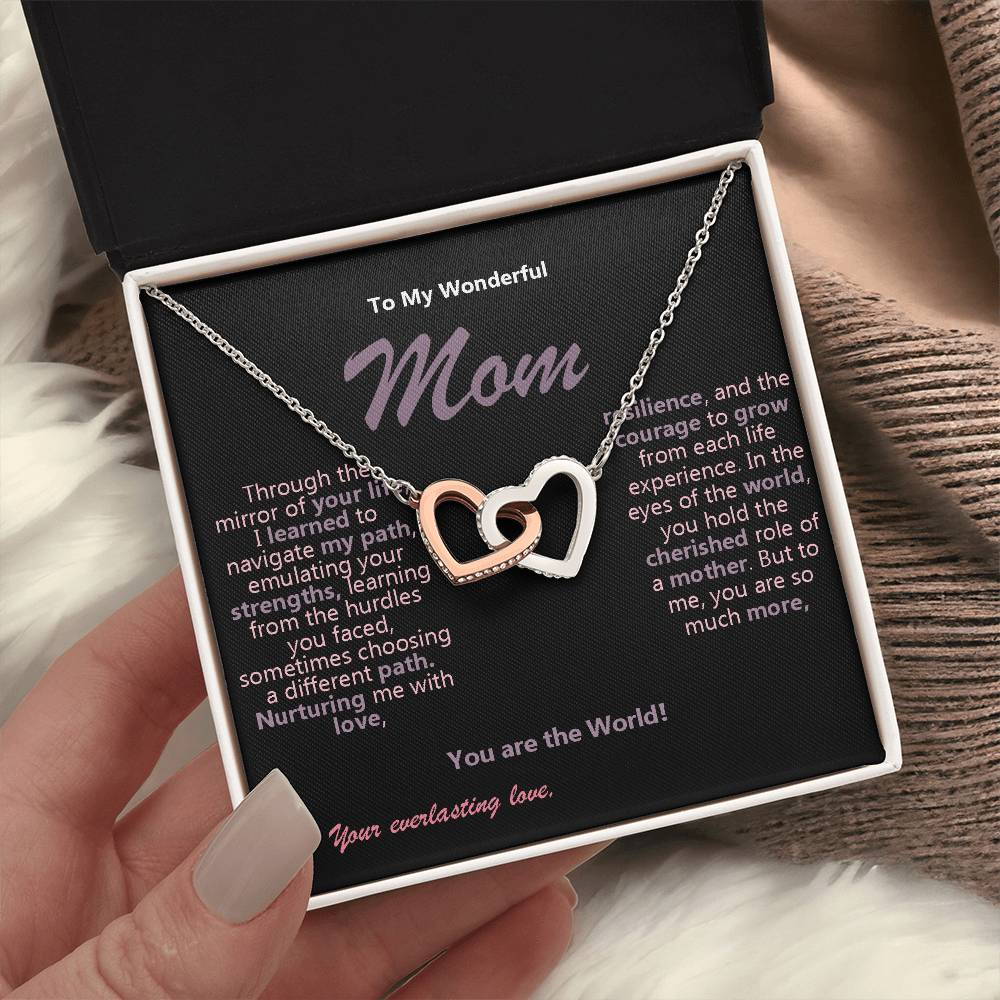 Interlocking Hearts Necklace – Meaningful Mother’s Day or Birthday Gift, Reflecting Life’s Journey!