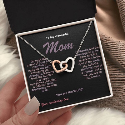 Interlocking Hearts Necklace – Meaningful Mother’s Day or Birthday Gift, Reflecting Life’s Journey!