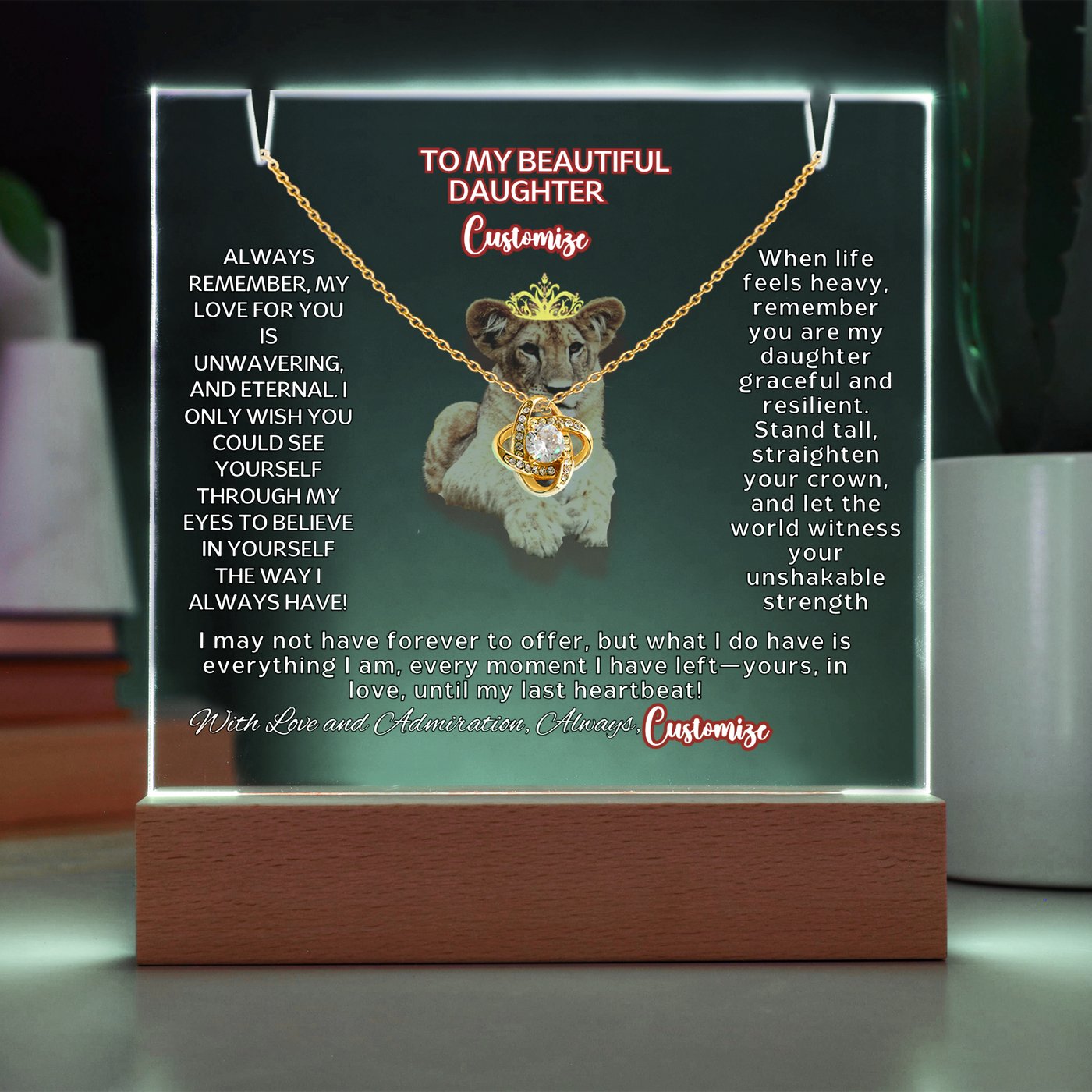 Keepsake Acrylic Bundle with Love Knot Necklace