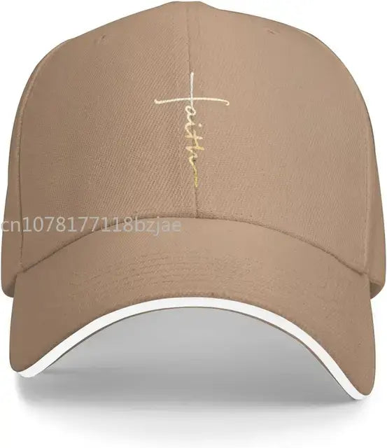 Faith Cross Black Baseball Cap – Christian Men’s Adjustable Trucker Hat, Cowboy Style, Summer Sun Dad Hat