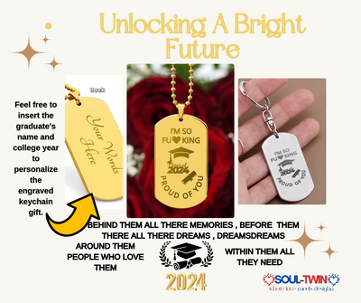 Personalized Graduation Keychain – Custom Dog Tag with Year & Cap, Perfect for Graduates!