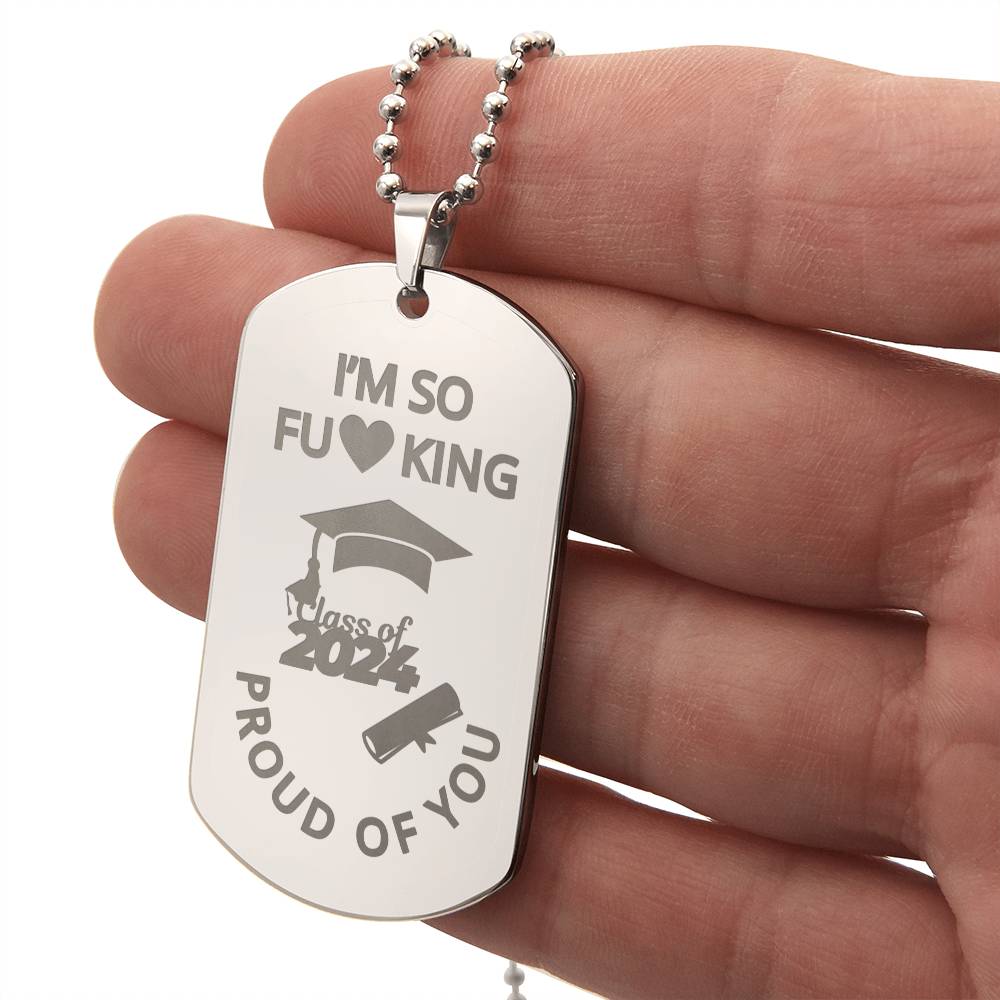 Personalized Graduation Keychain – Custom Dog Tag with Year & Cap, Perfect for Graduates!