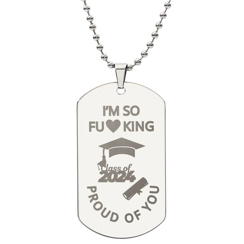 Personalized Graduation Keychain – Custom Dog Tag with Year & Cap, Perfect for Graduates!