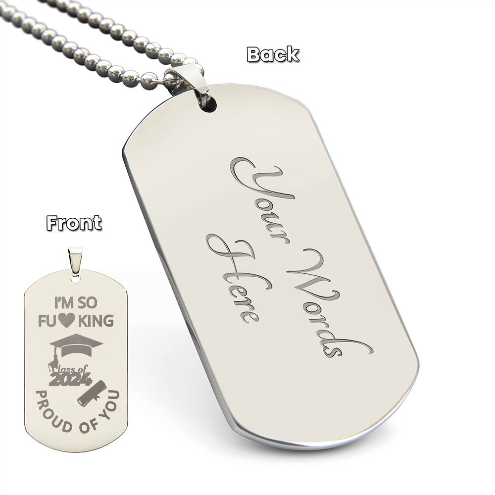 Personalized Graduation Keychain – Custom Dog Tag with Year & Cap, Perfect for Graduates!