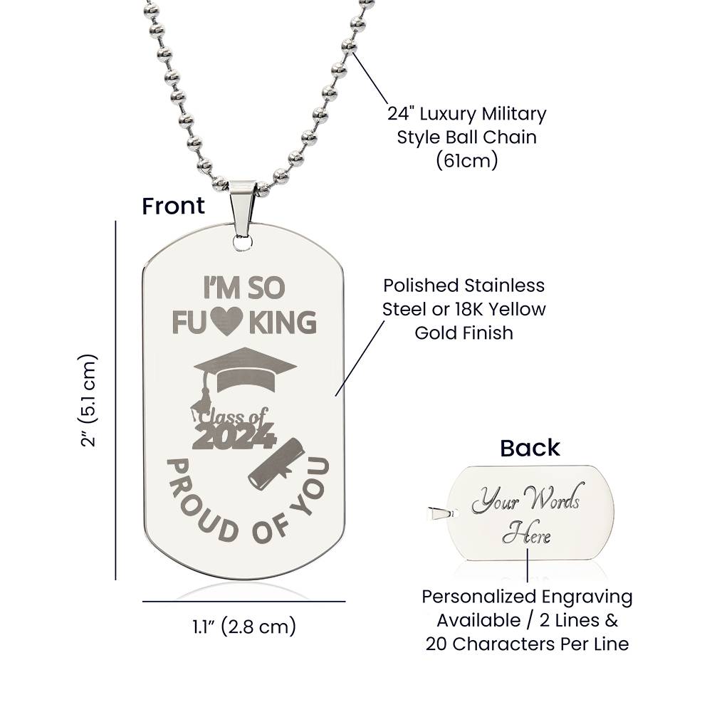 Personalized Graduation Keychain – Custom Dog Tag with Year & Cap, Perfect for Graduates!