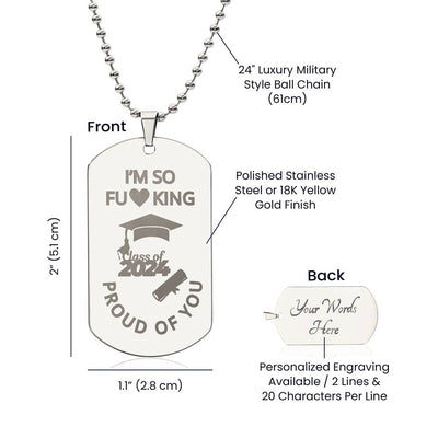 Personalized Graduation Keychain – Custom Dog Tag with Year & Cap, Perfect for Graduates!