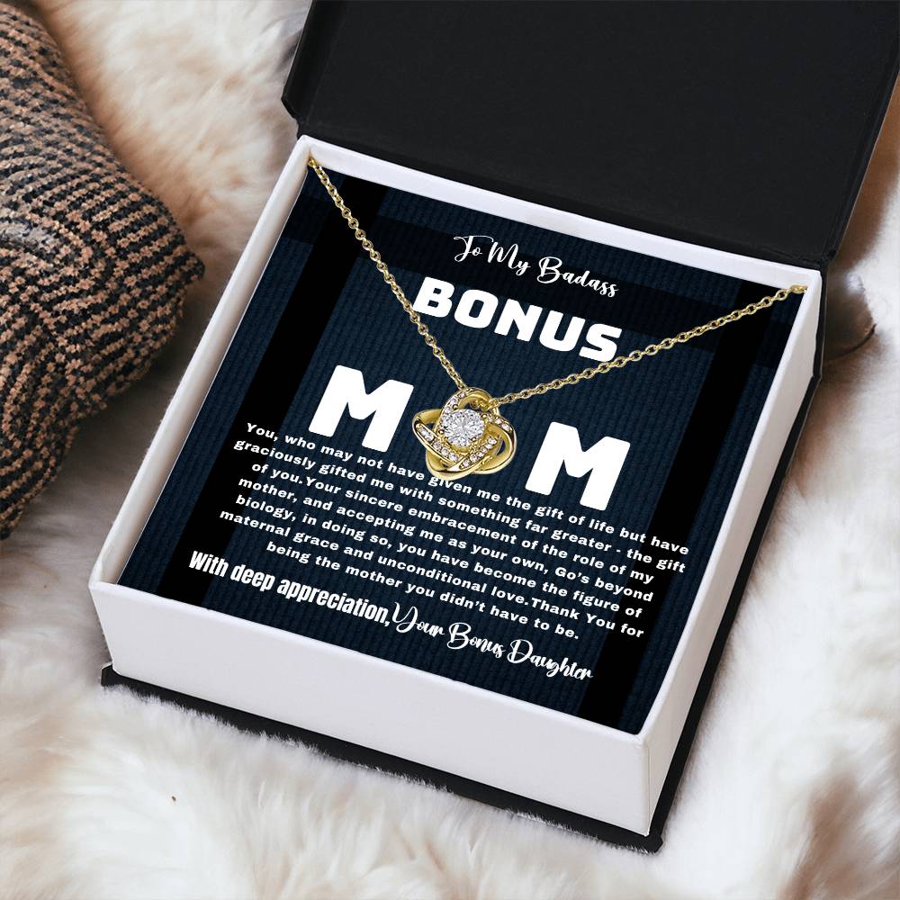 Love Knot Necklace for Bonus Mom – A Perfect Mother’s Day, Wedding, or Special Gift for Stepmom!