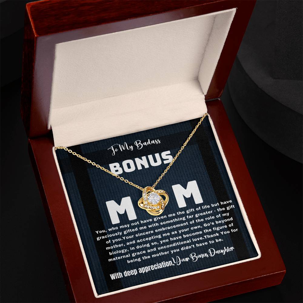 love knotTo My Bonus Mom Necklace, Bonus Mom Gift Jewelry, Gift For Stepmom, Bonus Mom Mothers Day Gift, Step Mother Necklace, Bonus Mom Wedding Gift