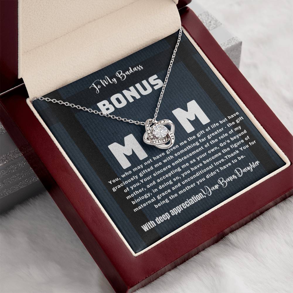 love knotTo My Bonus Mom Necklace, Bonus Mom Gift Jewelry, Gift For Stepmom, Bonus Mom Mothers Day Gift, Step Mother Necklace, Bonus Mom Wedding Gift