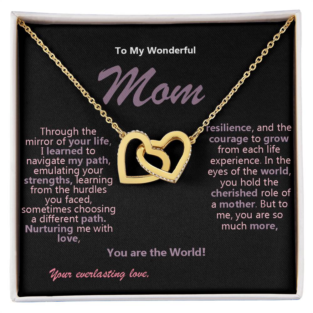 Mother's Day Interlocking Hearts Necklace - Elegant Surgical Steel Pendant