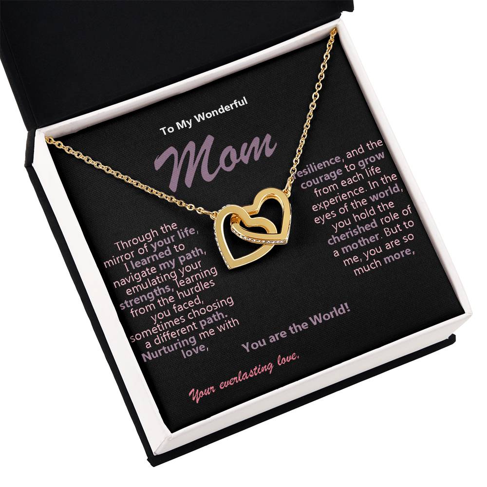 Mother's Day Interlocking Hearts Necklace - Elegant Surgical Steel Pendant