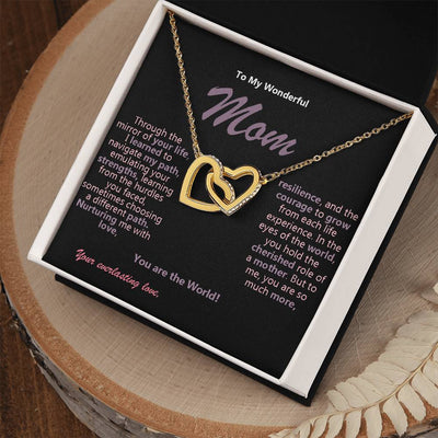 Mother's Day Interlocking Hearts Necklace - Elegant Surgical Steel Pendant