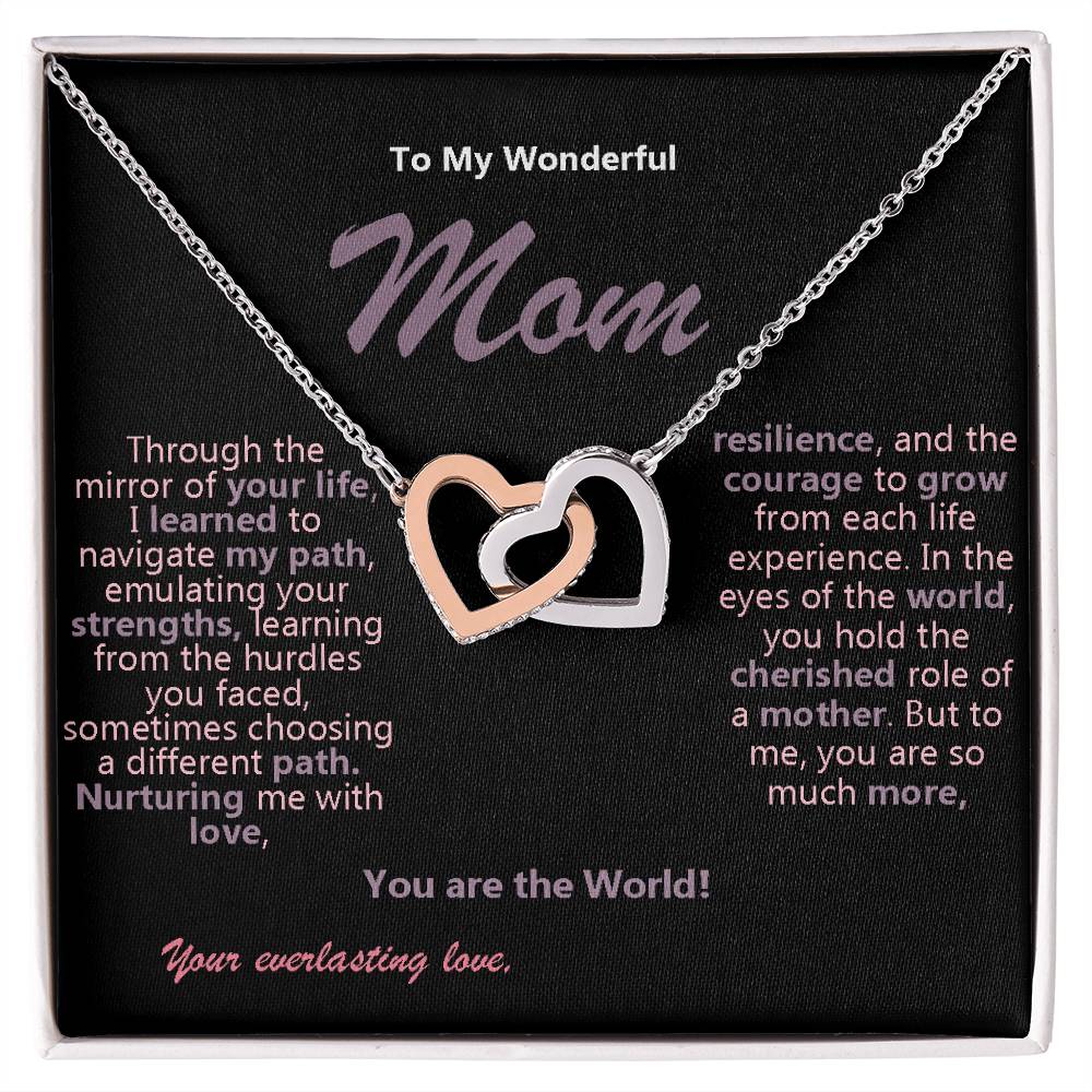 Mother's Day Interlocking Hearts Necklace - Elegant Surgical Steel Pendant