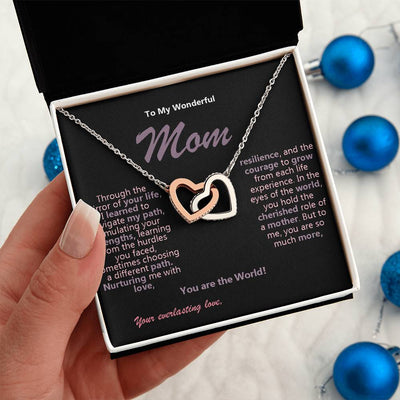 Mother's Day Interlocking Hearts Necklace - Elegant Surgical Steel Pendant