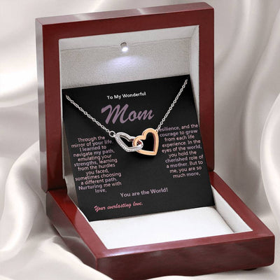 Mother's Day Interlocking Hearts Necklace - Elegant Surgical Steel Pendant