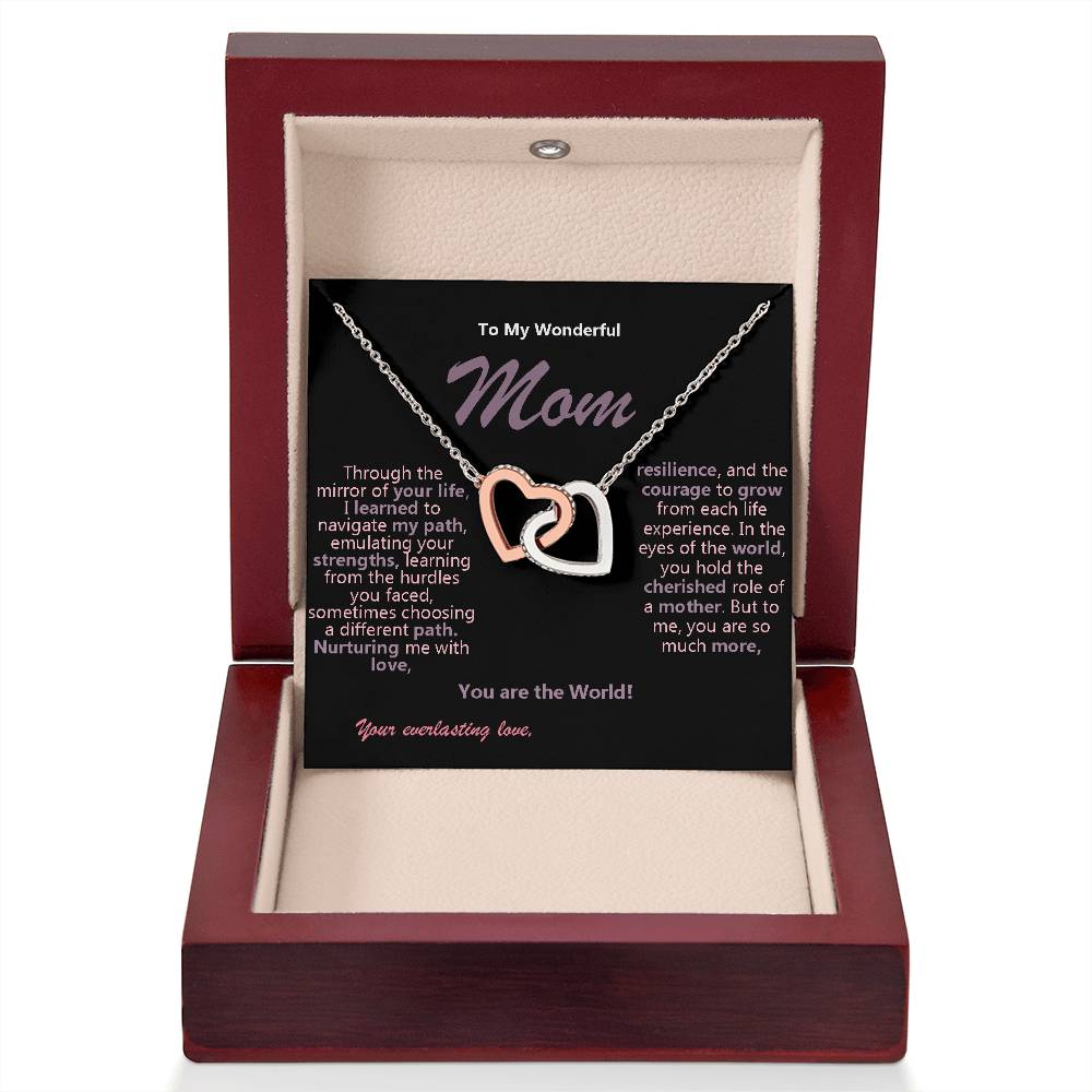 Mother's Day Interlocking Hearts Necklace - Elegant Surgical Steel Pendant