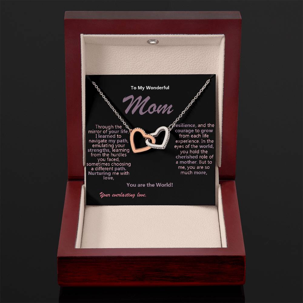 Mother's Day Interlocking Hearts Necklace - Elegant Surgical Steel Pendant