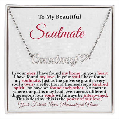 Custom Name Necklace with Heart – Personalized Jewelry & Message Card, Perfect for Valentine’s or Mother’s Day!